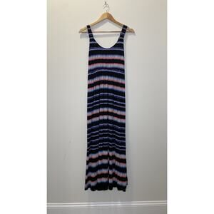 Soma Sleeveless Heirloom Striped Maxi Dress Soft Stretch Flowy Boho Women Small